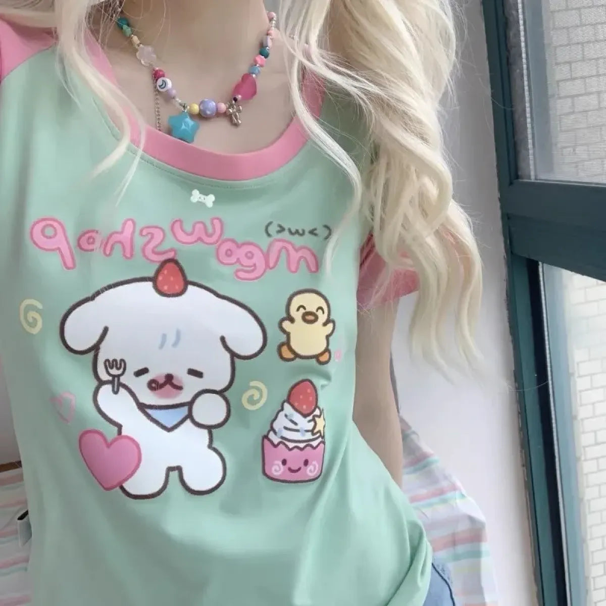 Sweet Cartoon Patchwork Y2K T-Shirt - Best Sellers - T-Shirt - 1