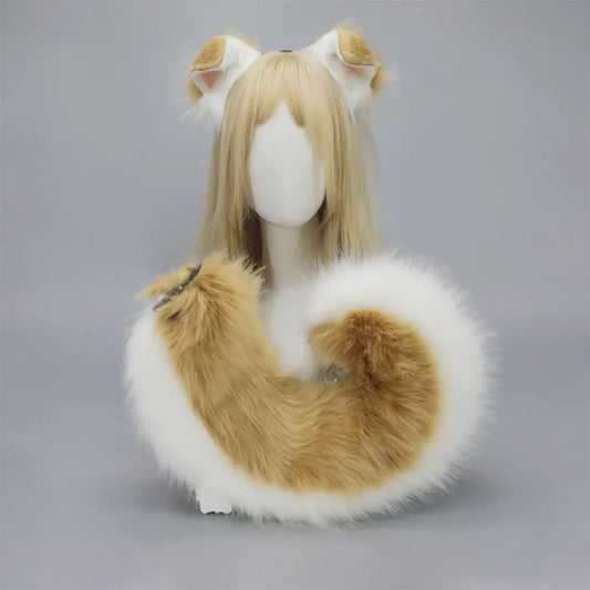 Plush Anime Dog Ear Headband and Tail Set - Anime - Costume Props - 7
