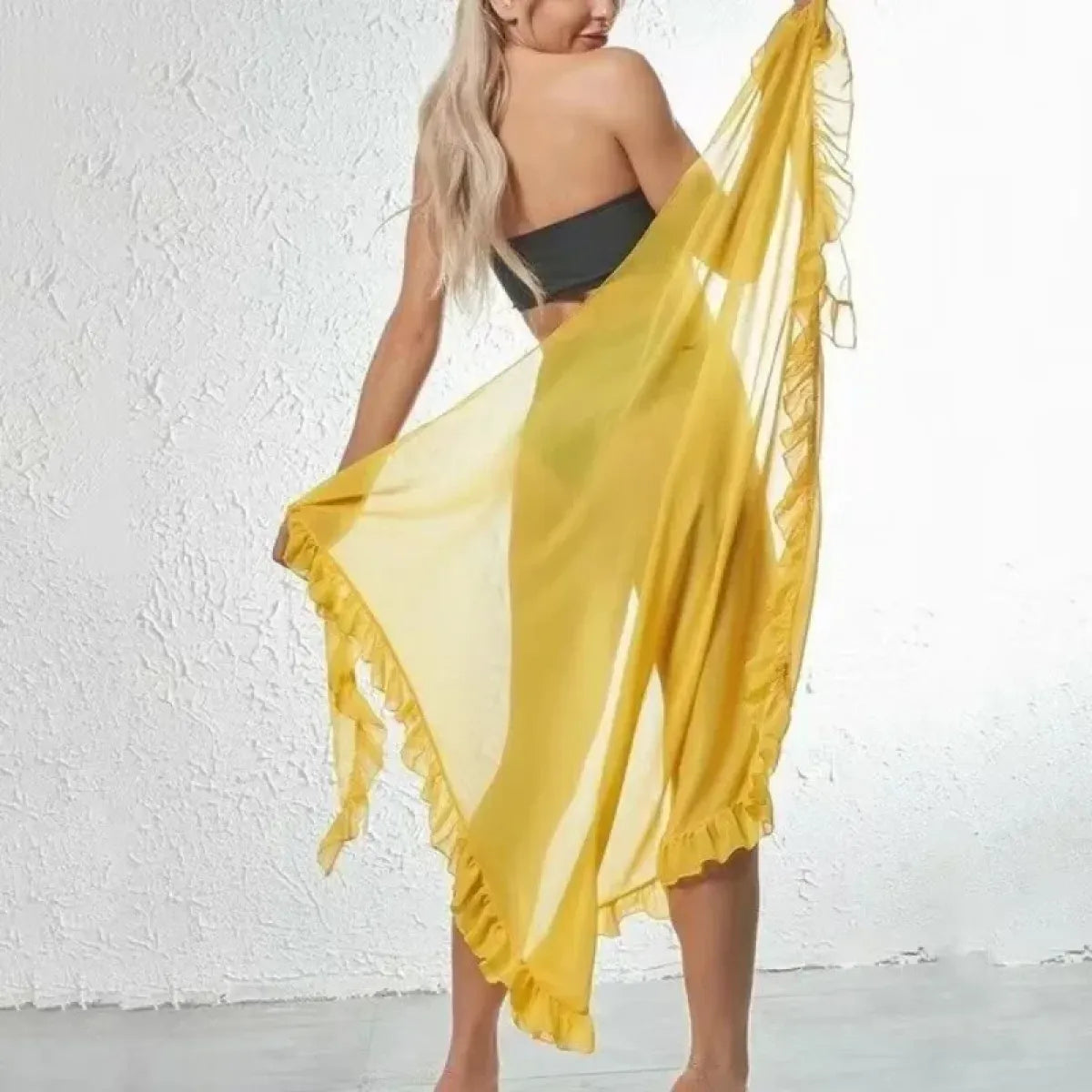 Ruffle Knit Sarong Swim Cover-Up Skirt - Best Sellers - Swimsuit / Bikini / One-Piece Swimwear - 6