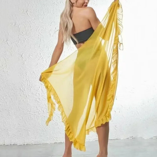 Ruffle Knit Sarong Swim Cover-Up Skirt - Best Sellers - Swimsuit / Bikini / One-Piece Swimwear - 6