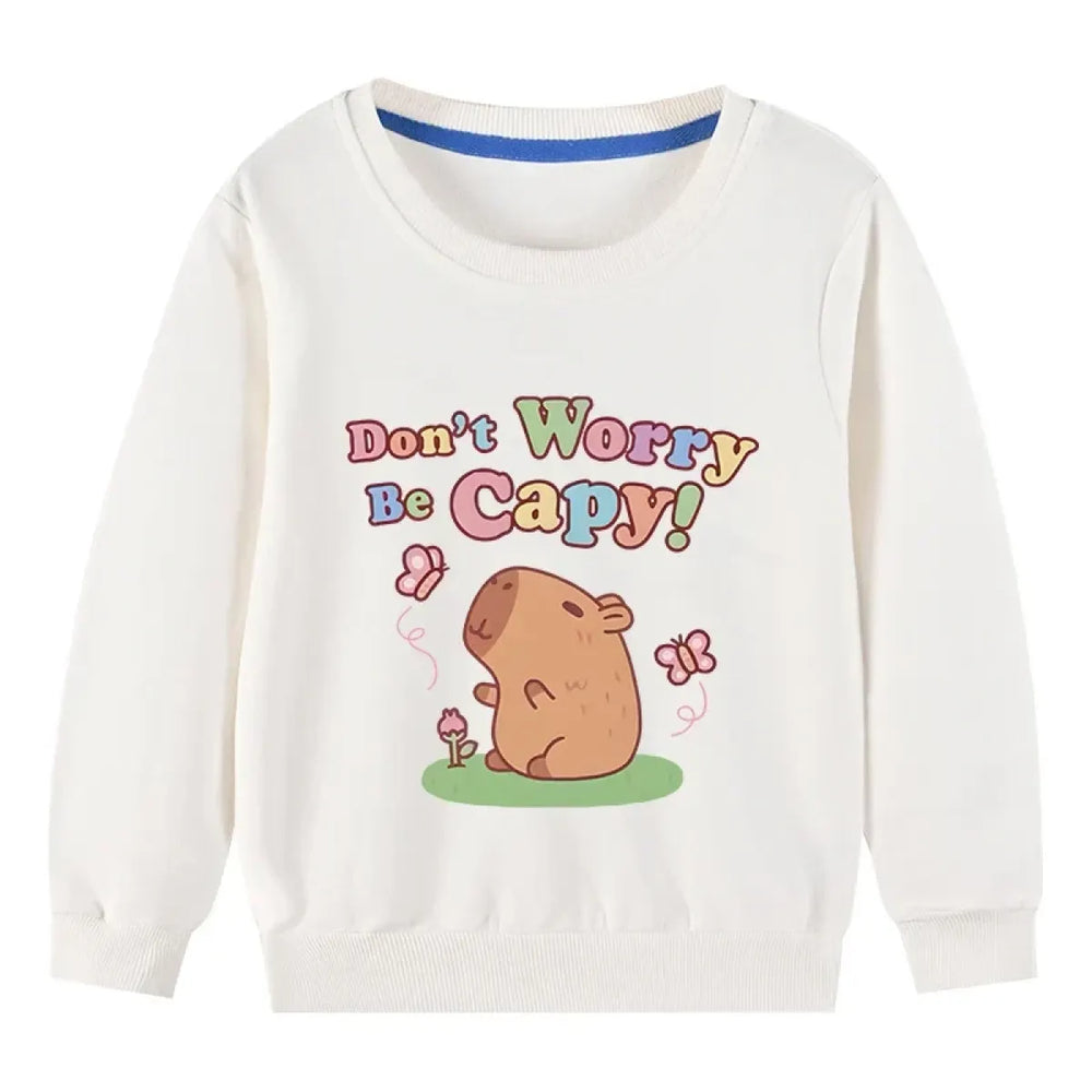 Kids Cotton Capybara Cartoon Pullover Sweatshirt - Best Sellers - Sweatshirt - 1