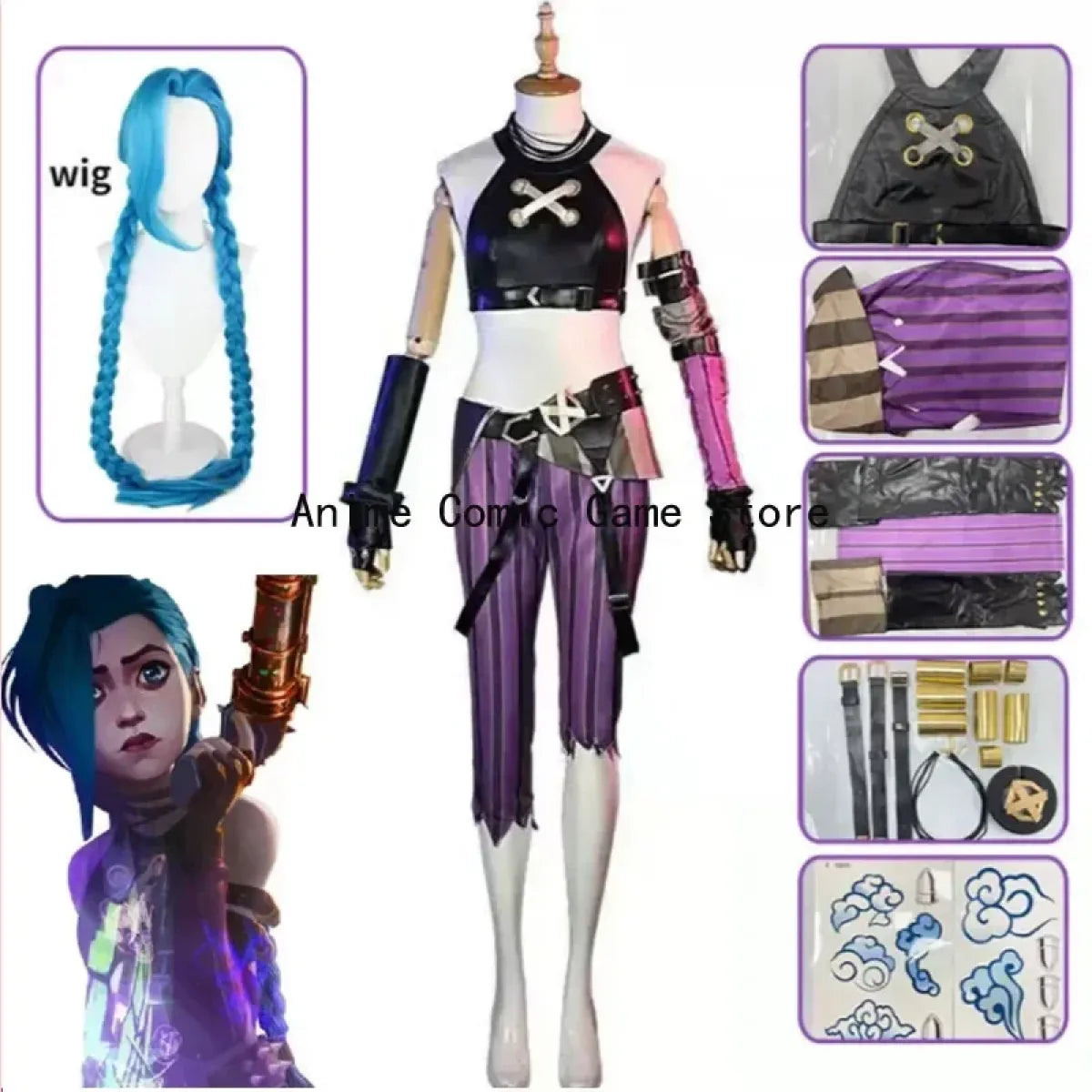 LOL Arcane Cosplay Costume - Loli Jinx Crit - Best Sellers - 1