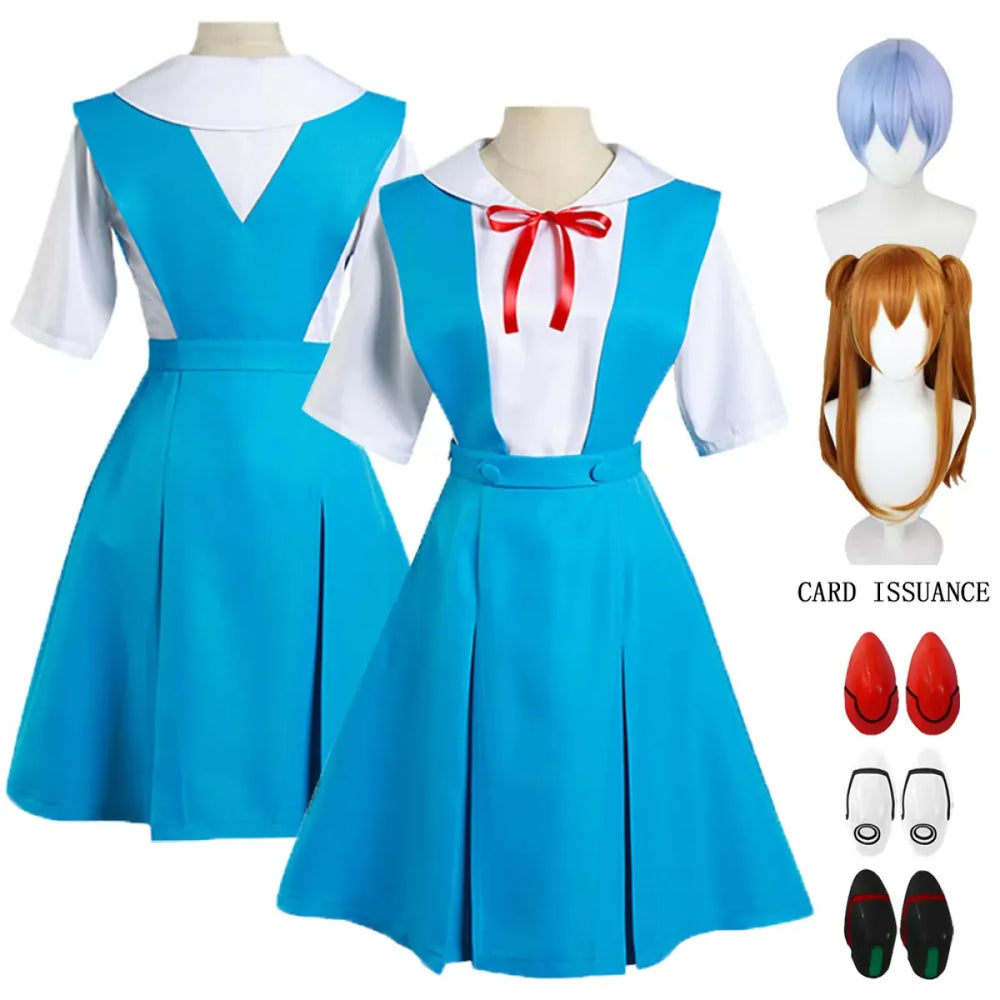 Rei Ayanami & Asuka Langley Soryu Cosplay Costume - School Uniform Dresses - All Dresses - 1