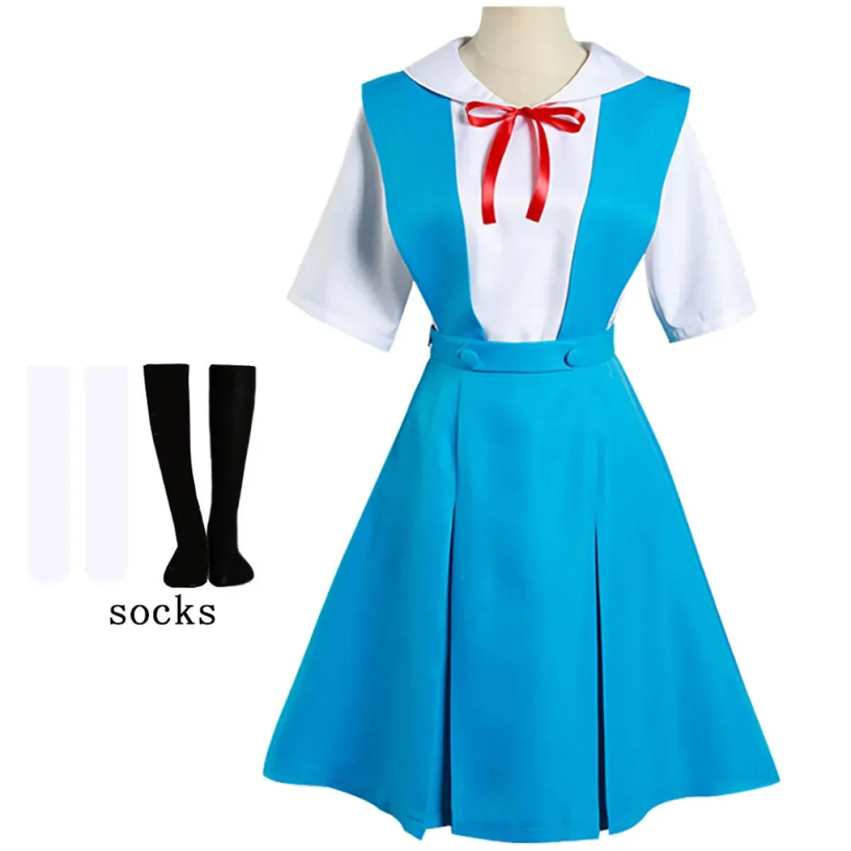 Rei Ayanami & Asuka Langley Soryu Cosplay Costume - School Uniform Dresses - All Dresses - 7