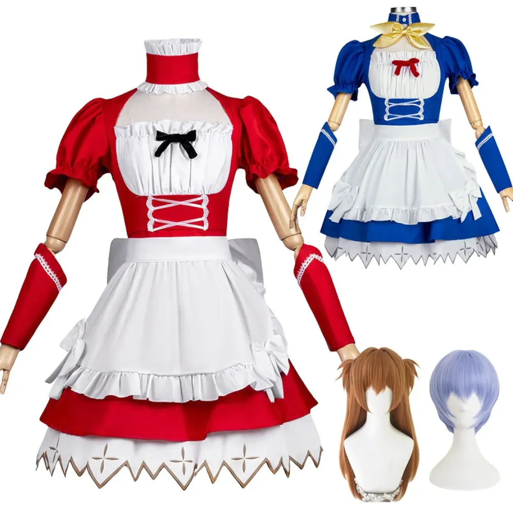 Ayanami Rei & Asuka Maid Cosplay Costume with Wig - Best Sellers - Cosplay - 1