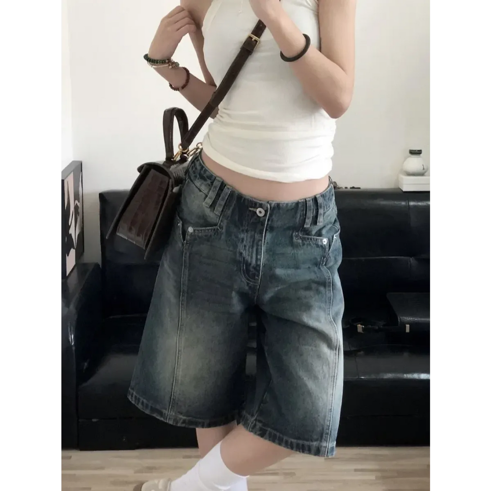 High Waist Korean Denim Biker Shorts - Best Sellers - Shorts - 1