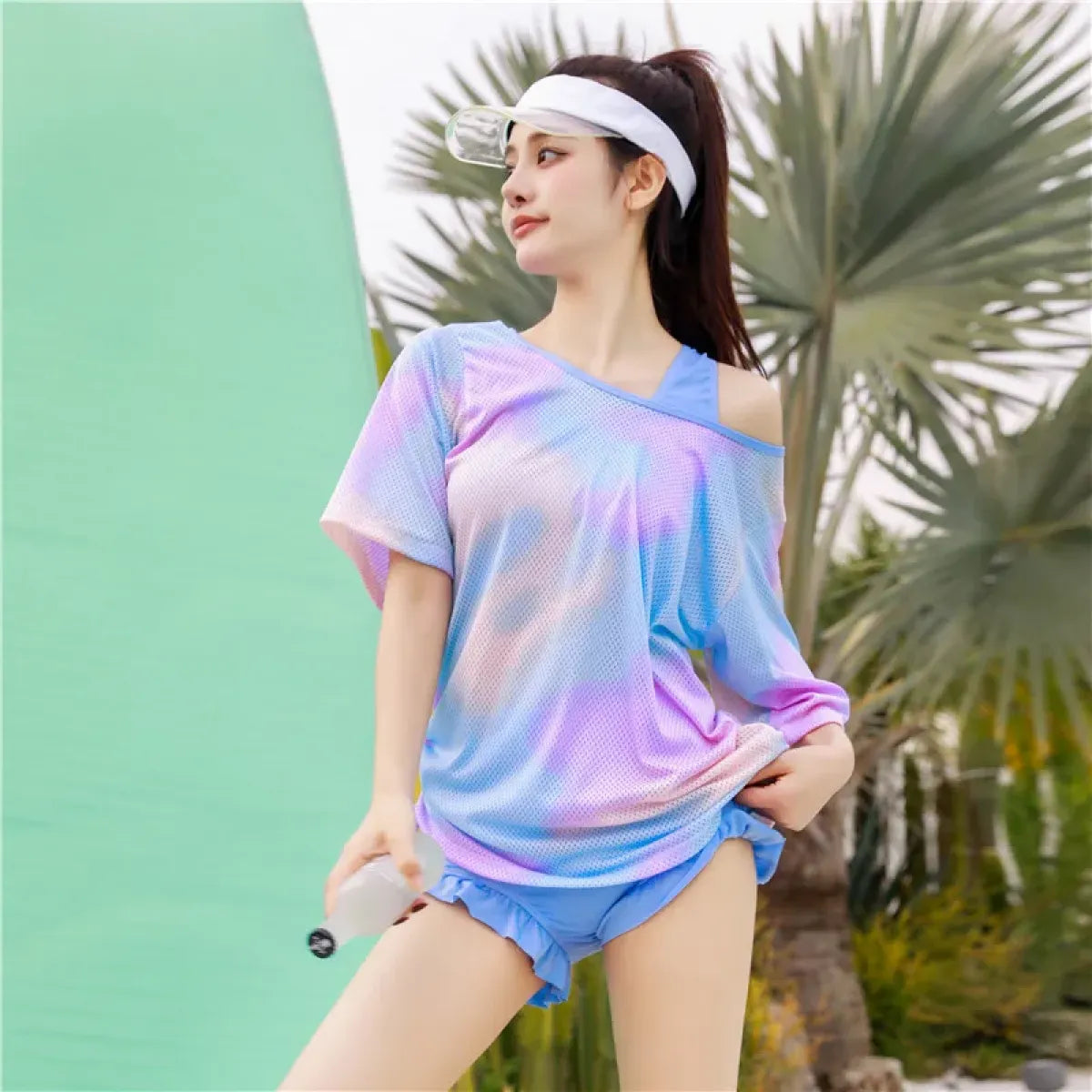 Tie Dye Three-Piece High Waisted Bikini Set - Best Sellers - Swimsuits - 6