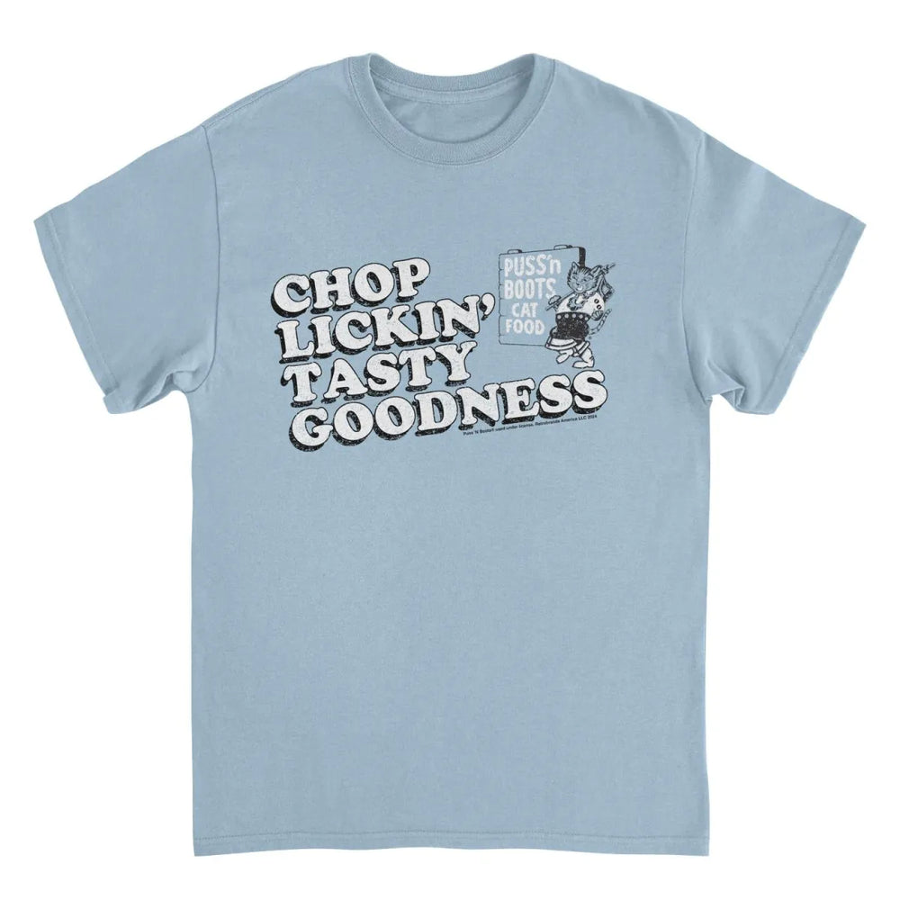 Puss n Boots Retro Chop Lickin’ Cat Tee - Best Sellers - T-Shirt - 1