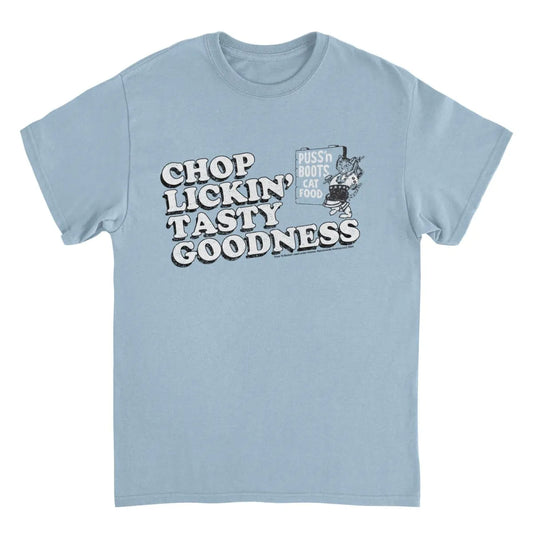 Puss n Boots Retro Chop Lickin’ Cat Tee - Best Sellers - T-Shirt - 1