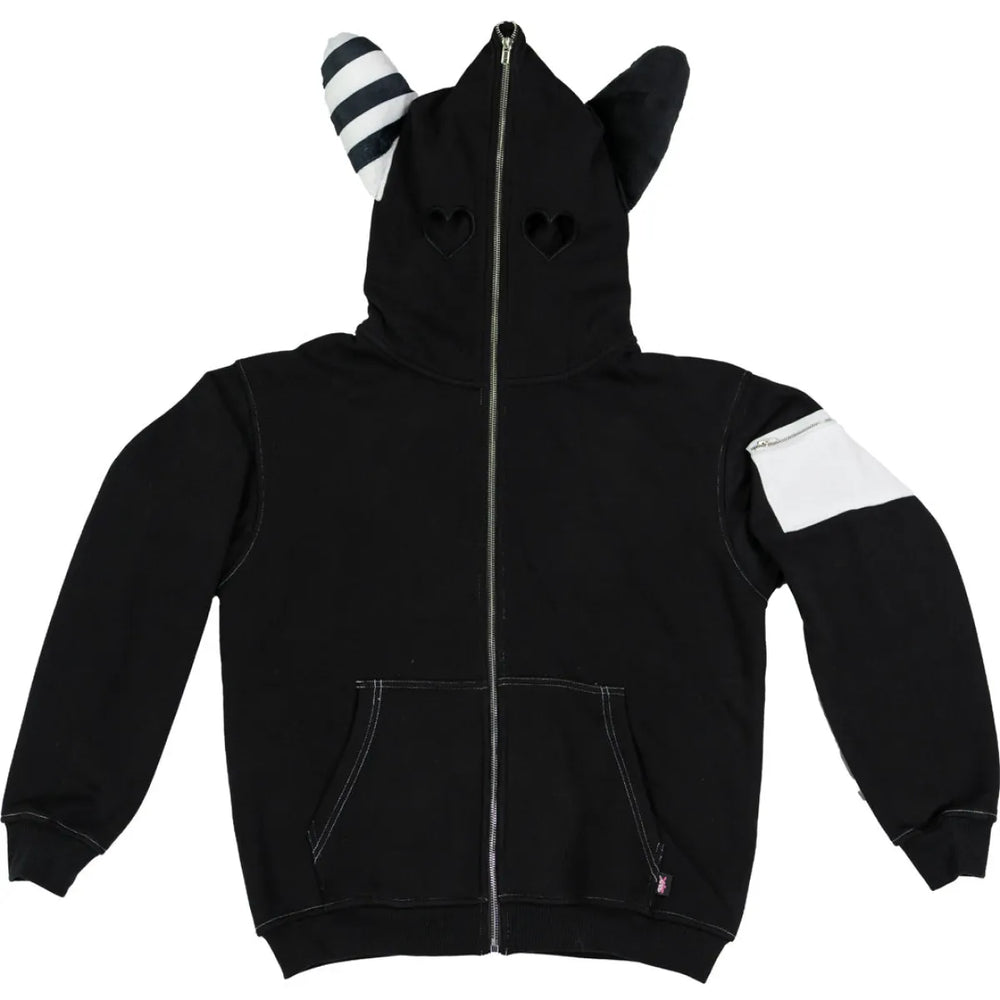 Plush Ear Bunny Hoodie – Black - Best Sellers - 1