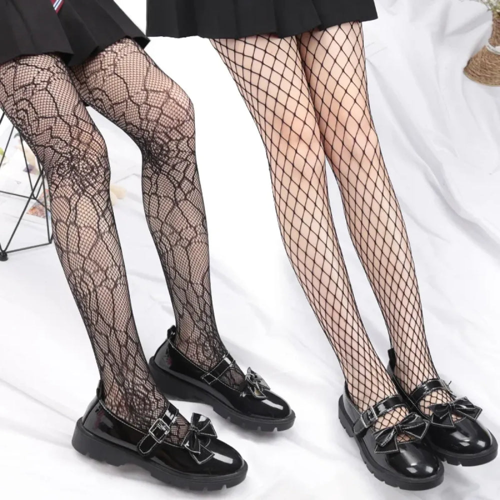 Black Lolita Fishnet Body High Socks - Accessories - 1