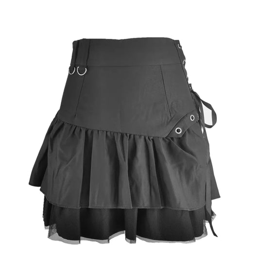 Black Retro Kawaii Skirt – Sweet Korean Streetwear Mini Skirt - Valentines Day Collection - Short - Skirts - 1