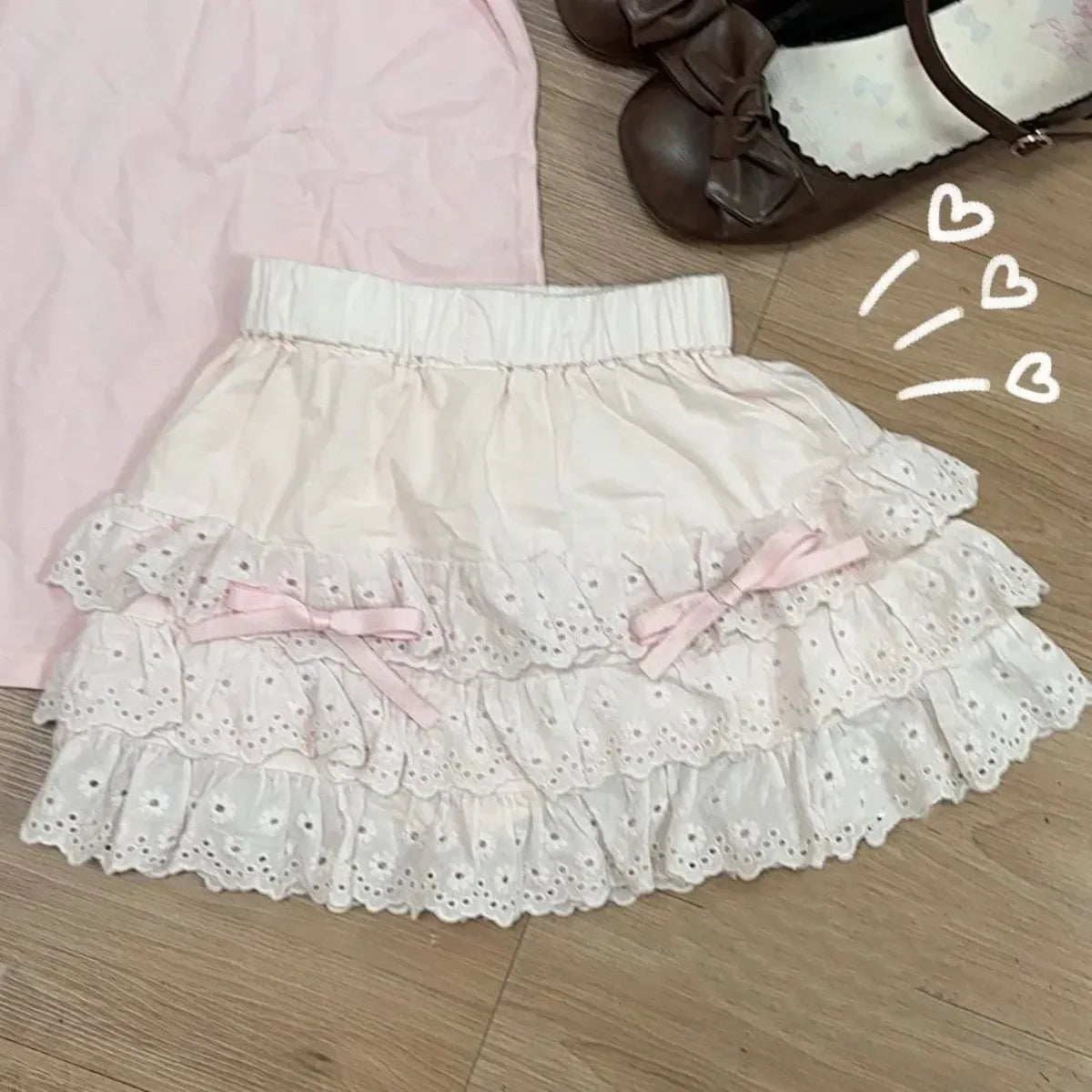 Lace Ruffle Mini Skirt – Kawaii Sweet Lolita Bow Detail - Best Sellers - Short - Skirts - 7