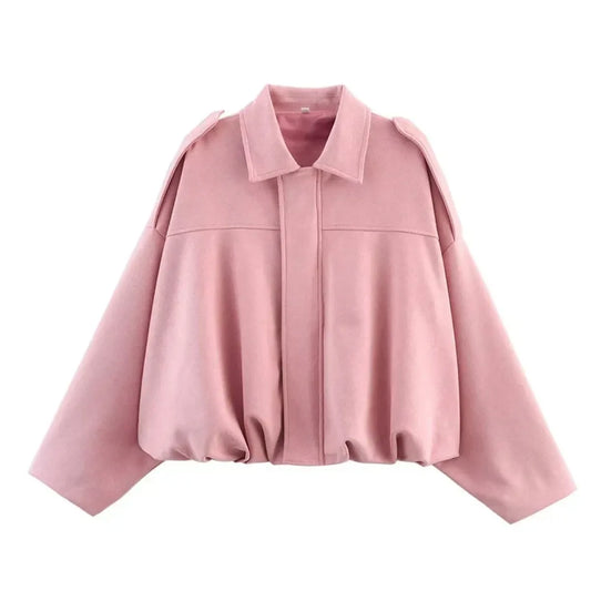 Vintage Loose Bomber Jacket with Turn-Down Collar - Best Sellers - Jacket - 11