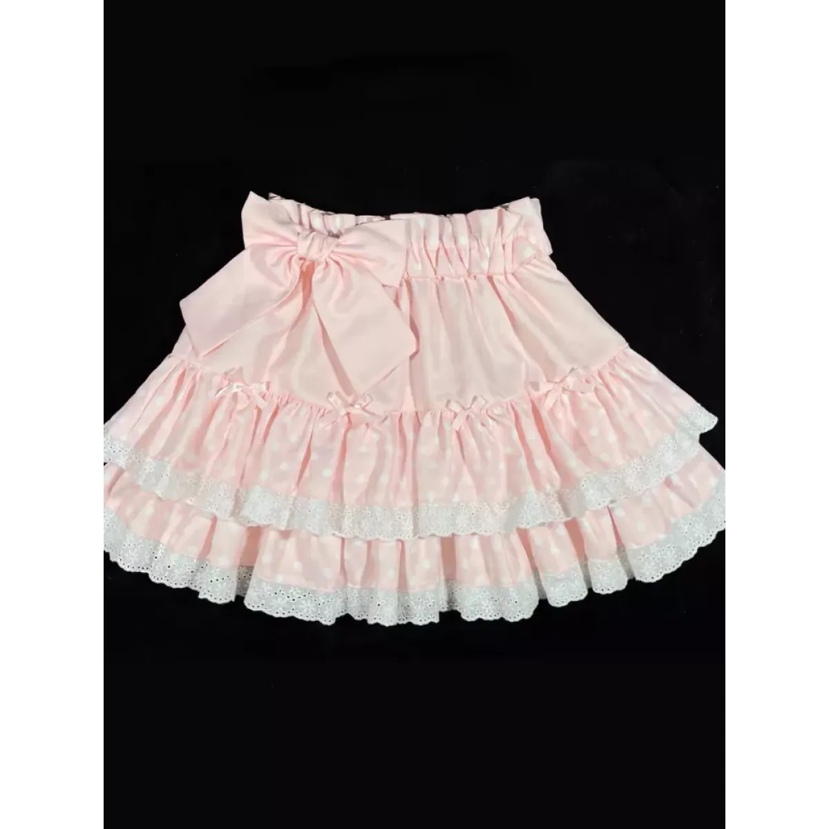 Sweet Bow Lace Ruffles Pleated Skirt - Kawaii Cake Skirt - Best Sellers - 1