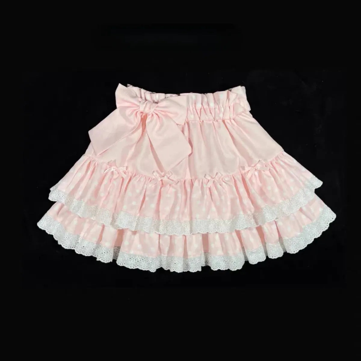 Sweet Bow Lace Ruffles Pleated Skirt - Kawaii Cake Skirt - Best Sellers - 4