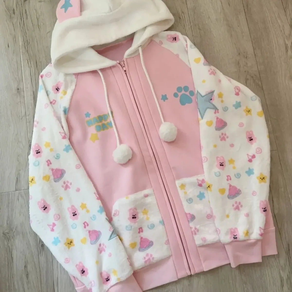 Kawaii Harajuku Zip Hoodie with Bunny Ears - Best Sellers - Hoodie - 7