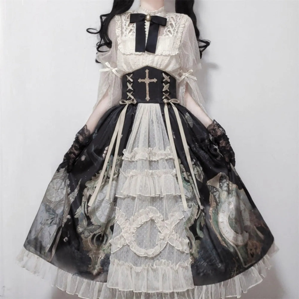 Vintage Butterfly Lace Dress Set - All Dresses - 1