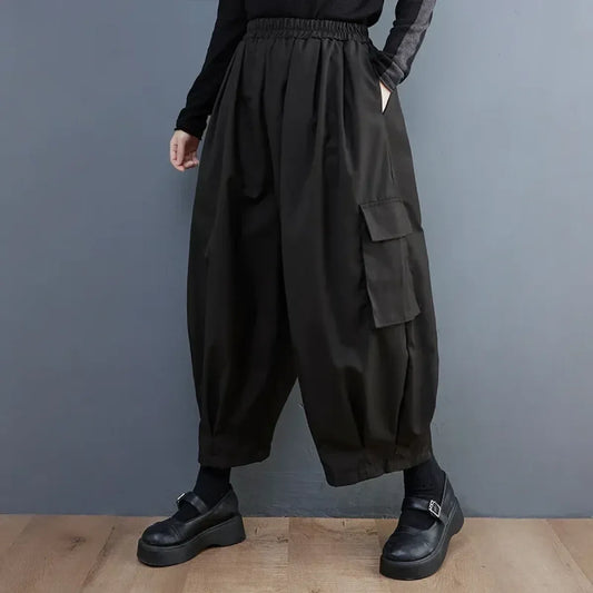 Oversized Cargo Pants – High Waist Loose Fit with Pocket Details - Best Sellers - Women’s Pants - 7