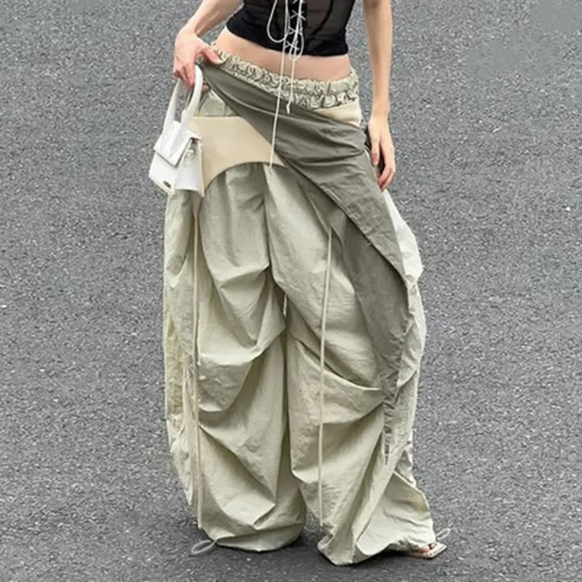 Y2K Streetwear Draped Cargo Pants - Best Sellers - Cargo Pants - 1