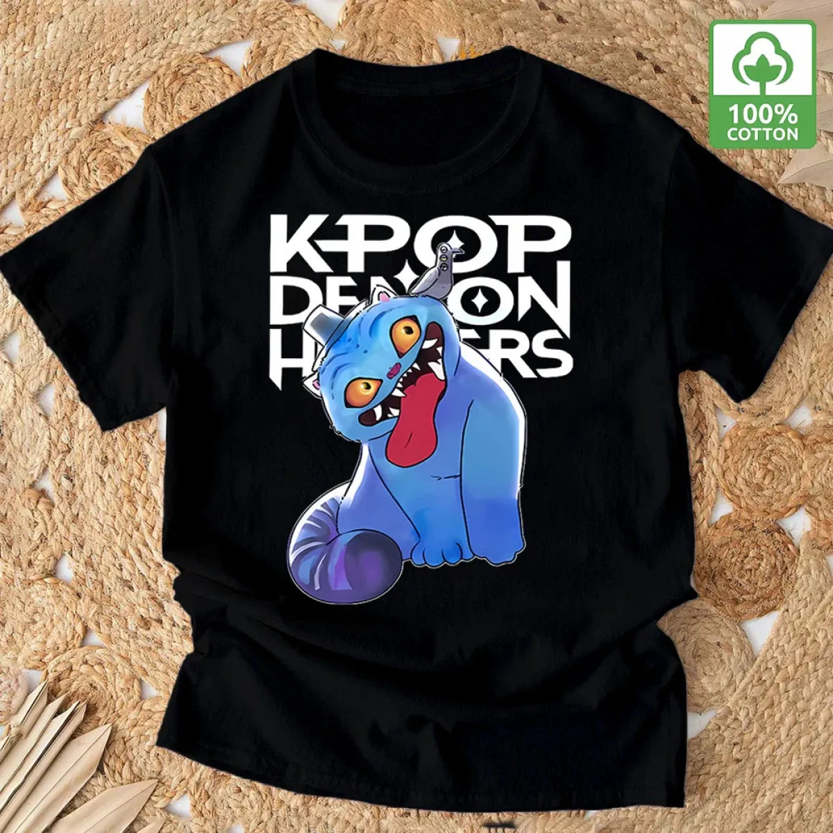 Kpop Demon Hunters Cartoon Tiger Graphic Tee - Best Sellers - T-Shirt - 1