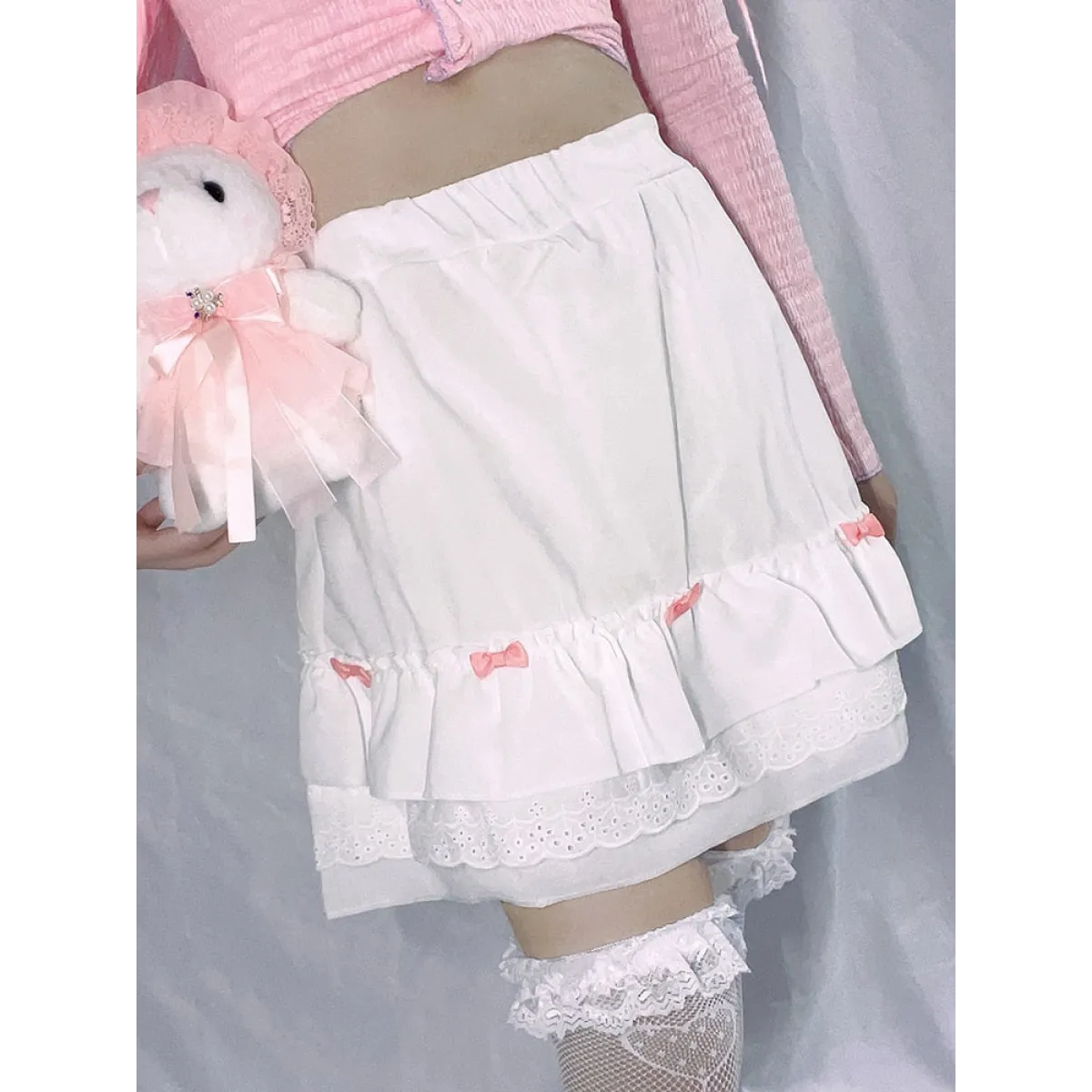Cascading Ruffle Kawaii Skirt With Bow - Best Sellers - 1