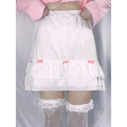 Cascading Ruffle Kawaii Skirt With Bow - Best Sellers - 7