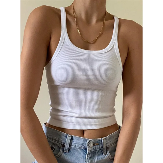 Casual Ribbed Cotton Crop Top - Best Sellers - Crop Tops - 1