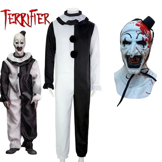 Terrifier 2 Art The Clown Cosplay Costume – Jumpsuit & Mask Halloween Set - Best Sellers - Cosplay - 11
