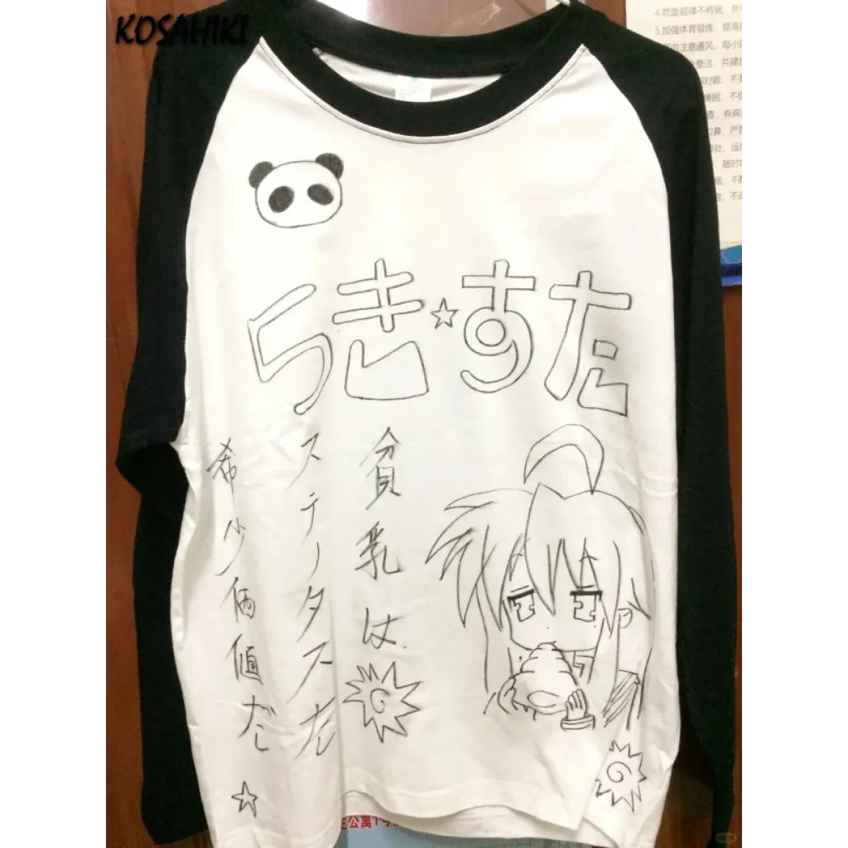 Harajuku Anime Contrast Sleeve Tee - Anime - Long - T-Shirts - 1