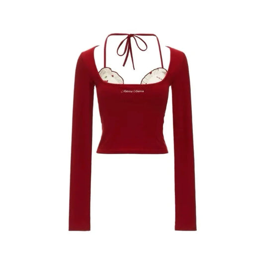 Coquette Balletcore Crop Top – 2000s Aesthetic Two-Piece Tee - Best Sellers - Long - Crop Tops - 2