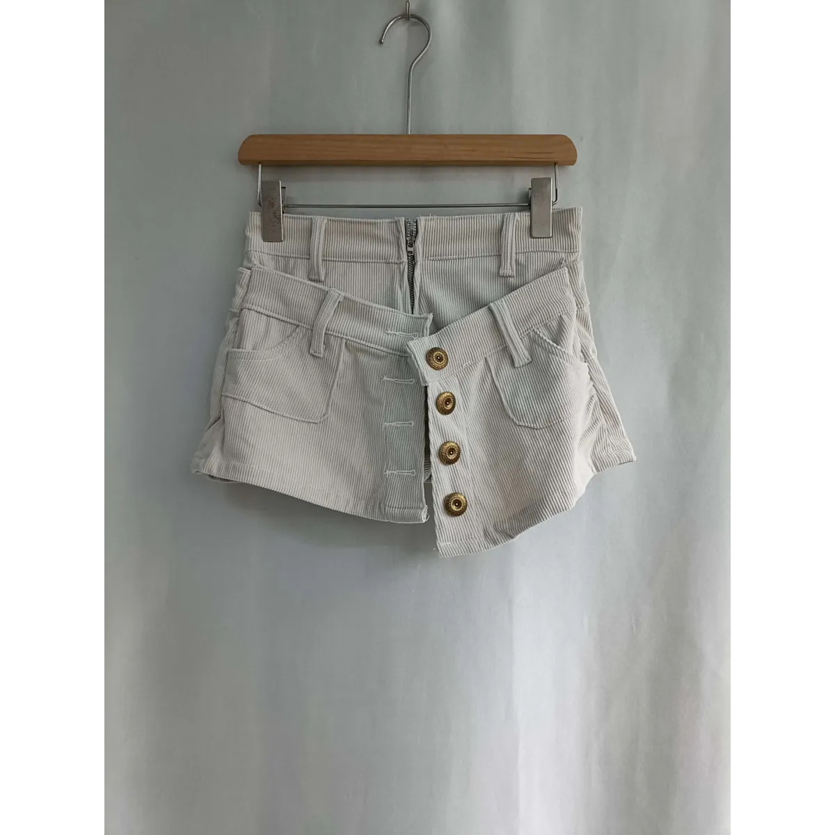 Low-Waisted Button Front Corduroy Mini Skirt - Best Sellers - Mini Skirt - 7