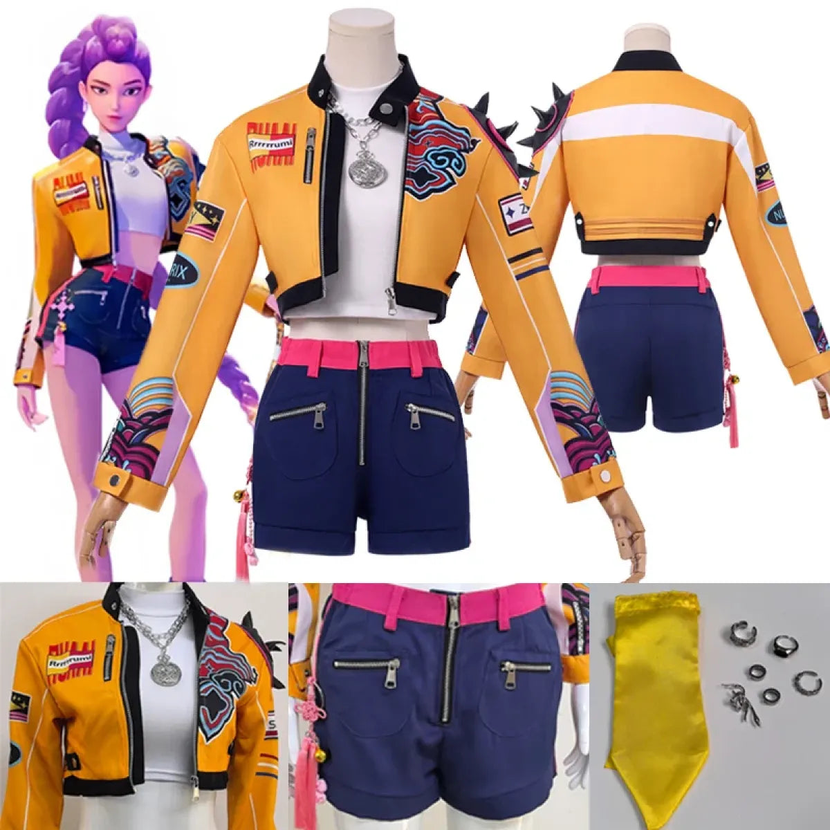 Rumi Demon Hunter Cosplay Set with Jacket & Shorts - Best Sellers - Cosplay - 1