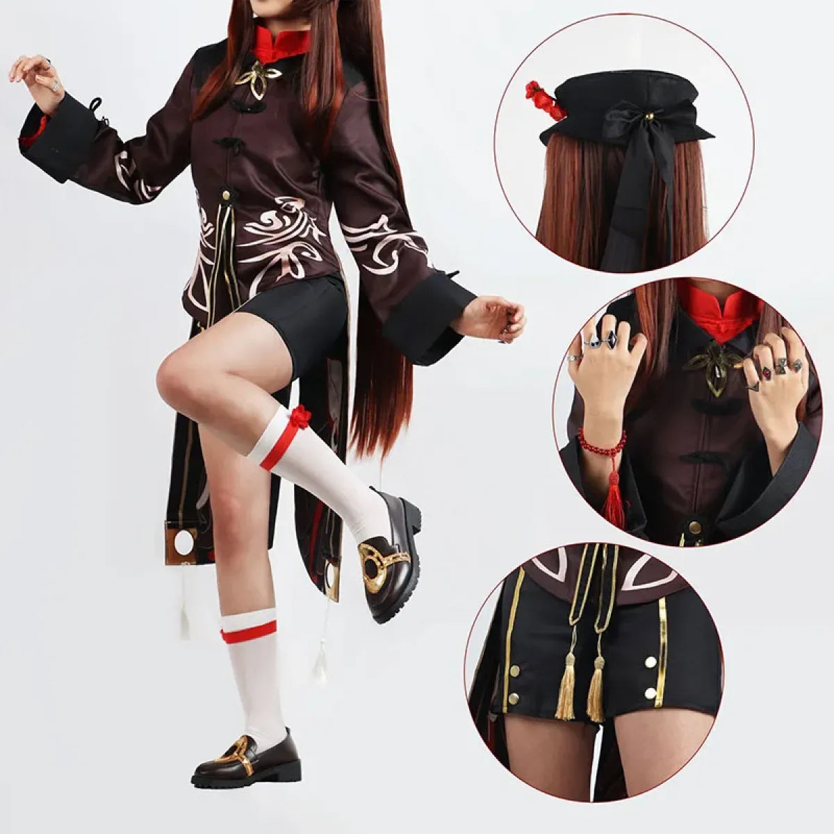 Hu Tao Full Cosplay Set with Wig & Shoes - Accessories - Cosplay - 1