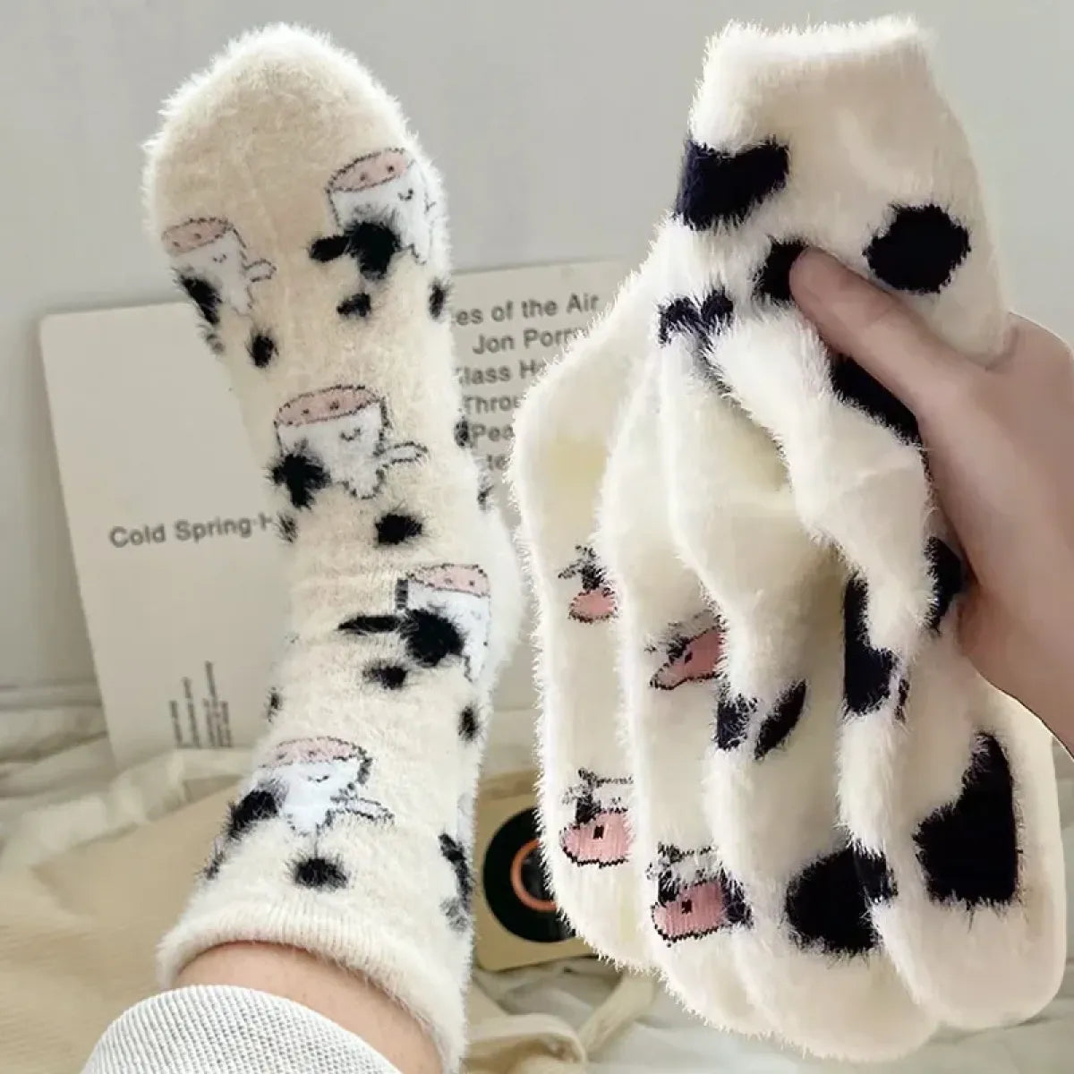 Cute Cow Mink Velvet Socks - Women’s Winter Boot Socks - Best Sellers - 1