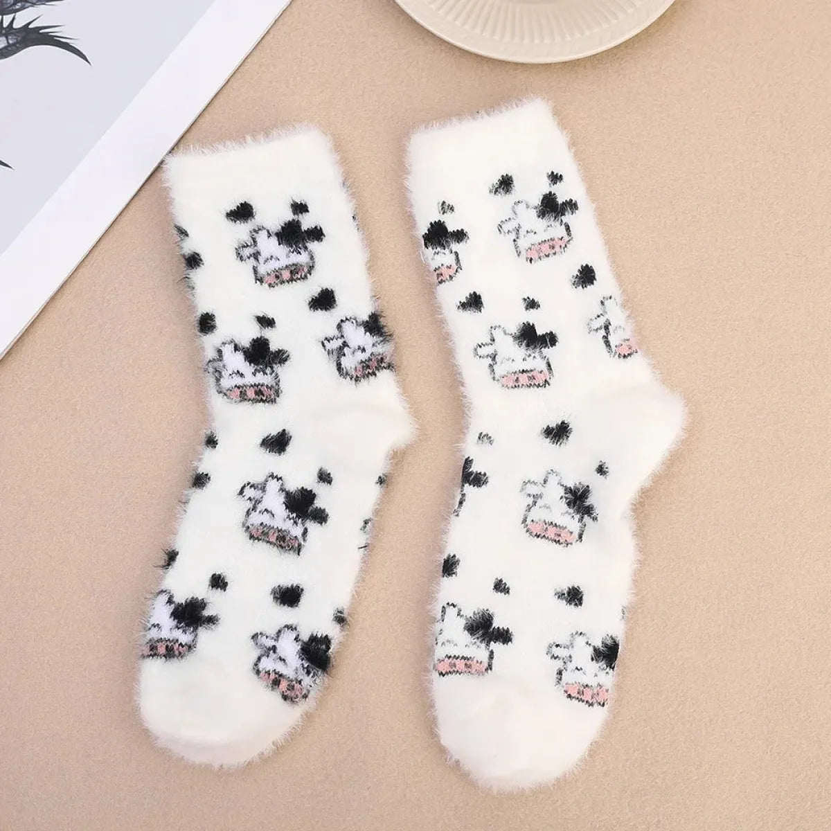 Cute Cow Mink Velvet Socks - Women’s Winter Boot Socks - Best Sellers - 7