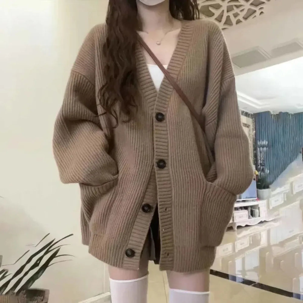 Cozy Knit V-Neck Oversized Cardigan - Best Sellers - Cardigan - 1