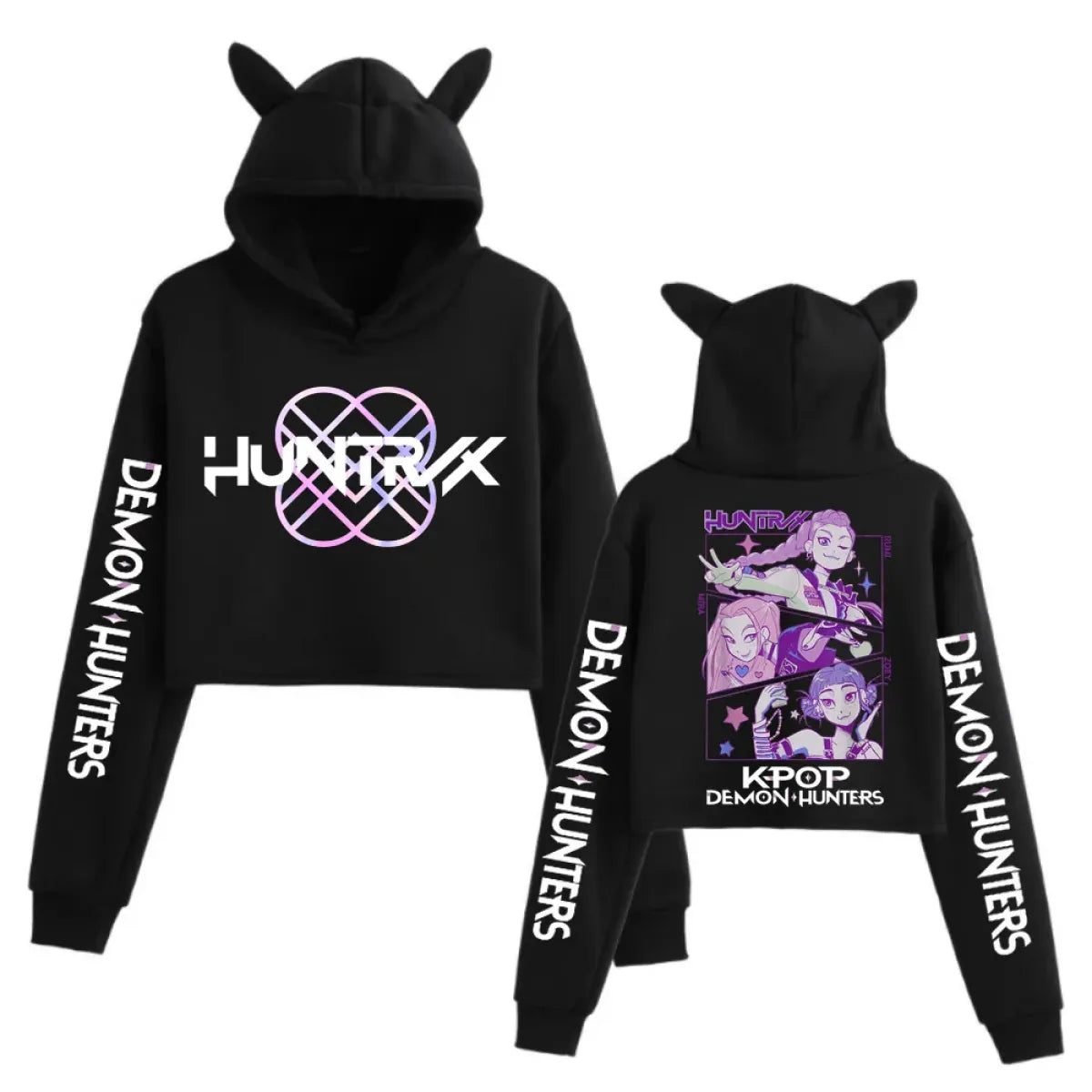 Kpop Demon Hunters Cat Ear Crop Hoodie - Best Sellers - Hooded - Hoodie - 2