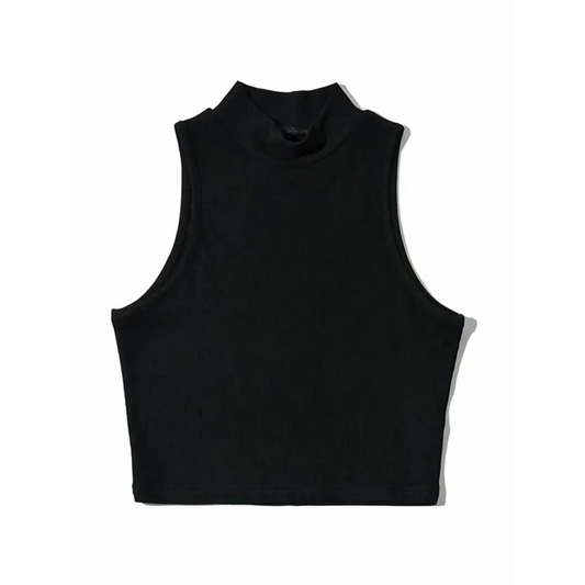 Harajuku Ribbed High Neck Crop Tank - Best Sellers - Tops - 7