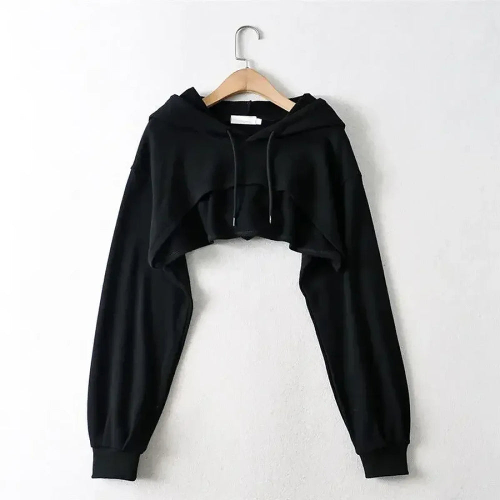 Cropped Hoodie with Raw Hem - Best Sellers - 1