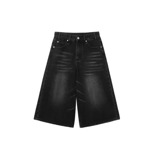 Vintage Y2K Black Wide-Leg Culotte Jeans - Best Sellers - Jeans - 6