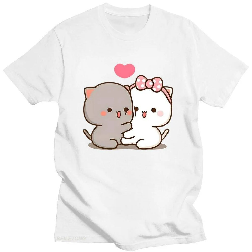 Cute Peach Cat T-Shirt - Anime - 1