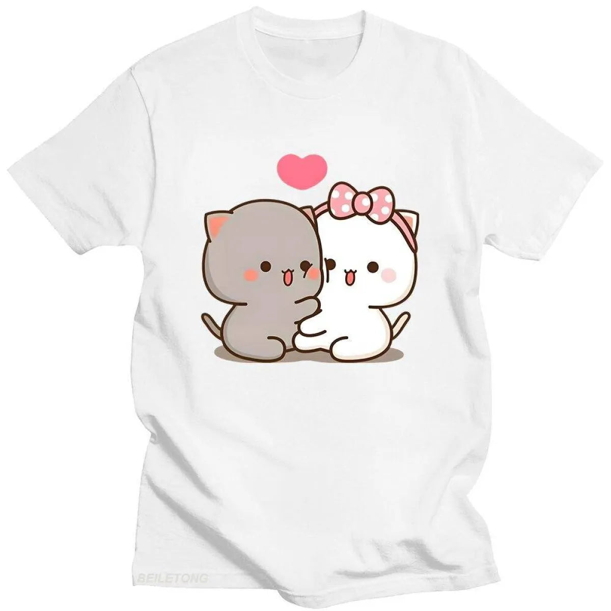 Cute Peach Cat T-Shirt - Anime - 1