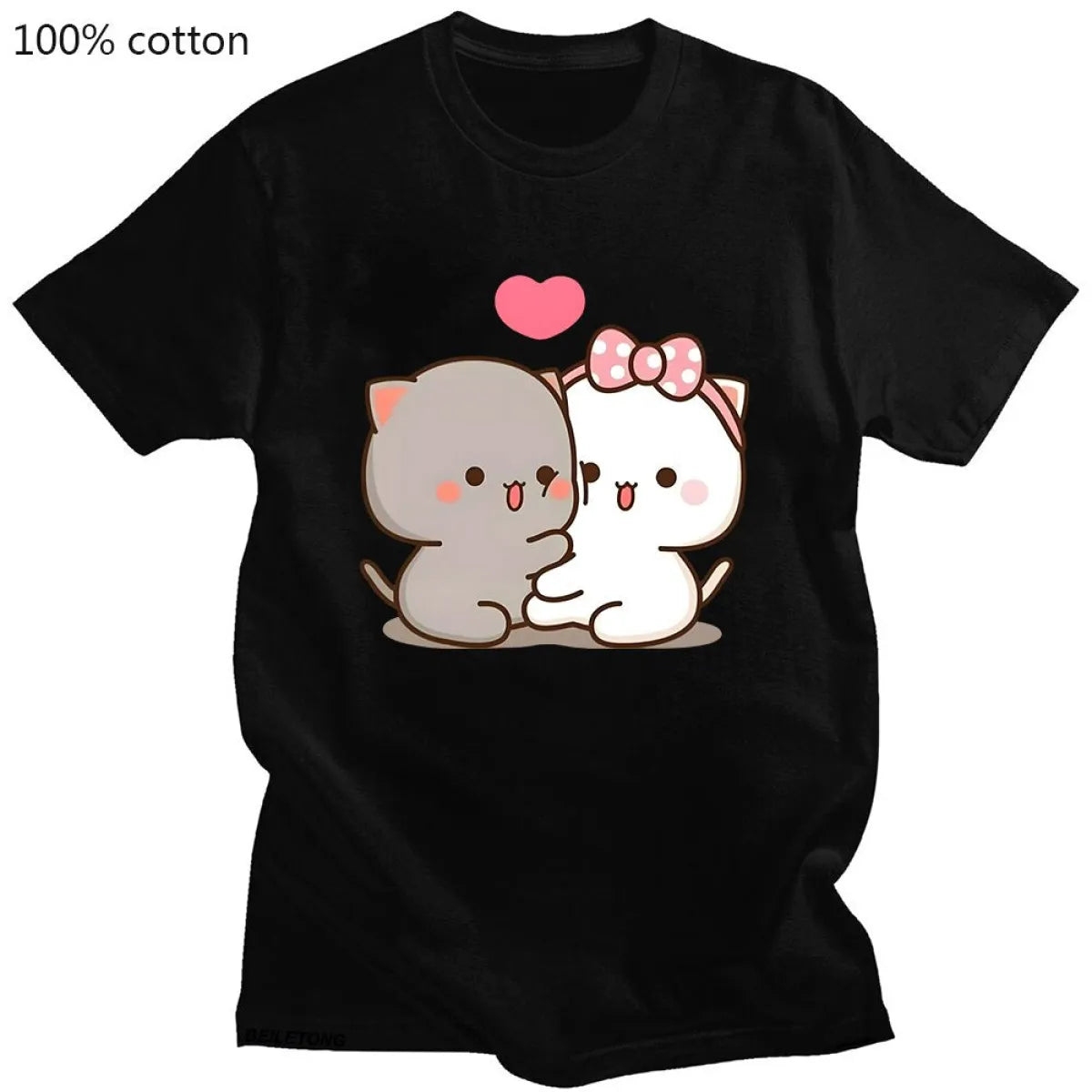 Cute Peach Cat T-Shirt - Anime - 7