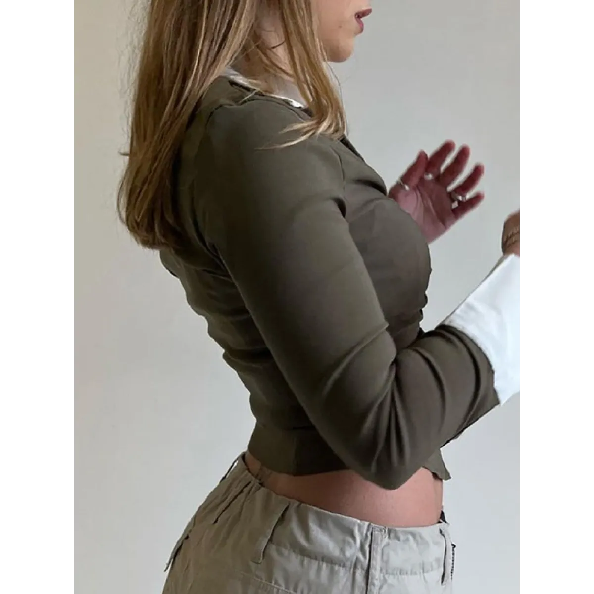 Deep V Crop Top and Hook Closures - Best Sellers - 1