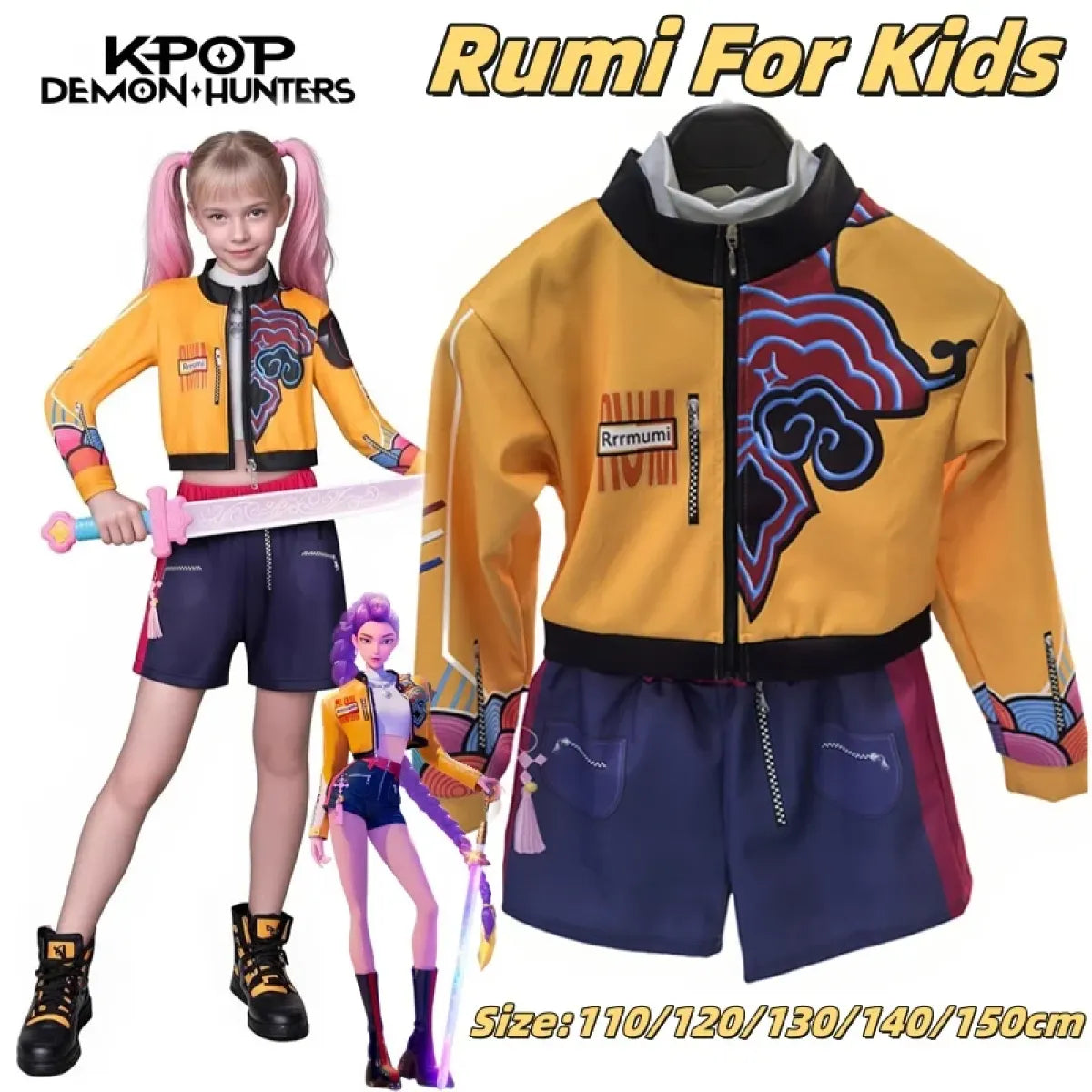 K-Pop Rumi Demon Hunter Girls Cosplay Set - Anime - Cosplay - 1