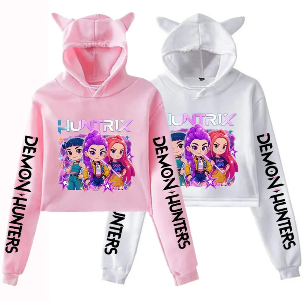 KPop Demon Hunters Cat Ear Cropped Hoodie - Best Sellers - Hoodie - 1
