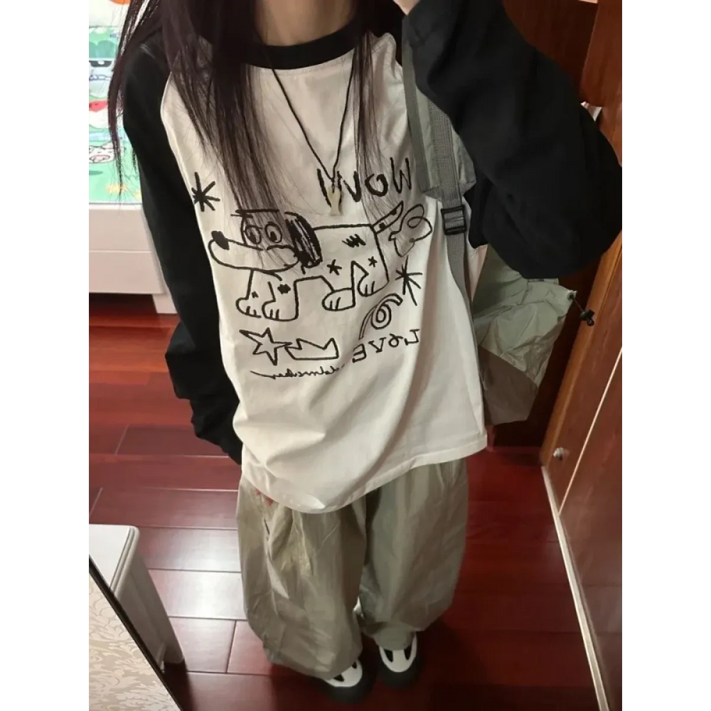 Doodle Delight Layered Tee – Quirky Sketch Art Oversized Tee - Best Sellers - 1