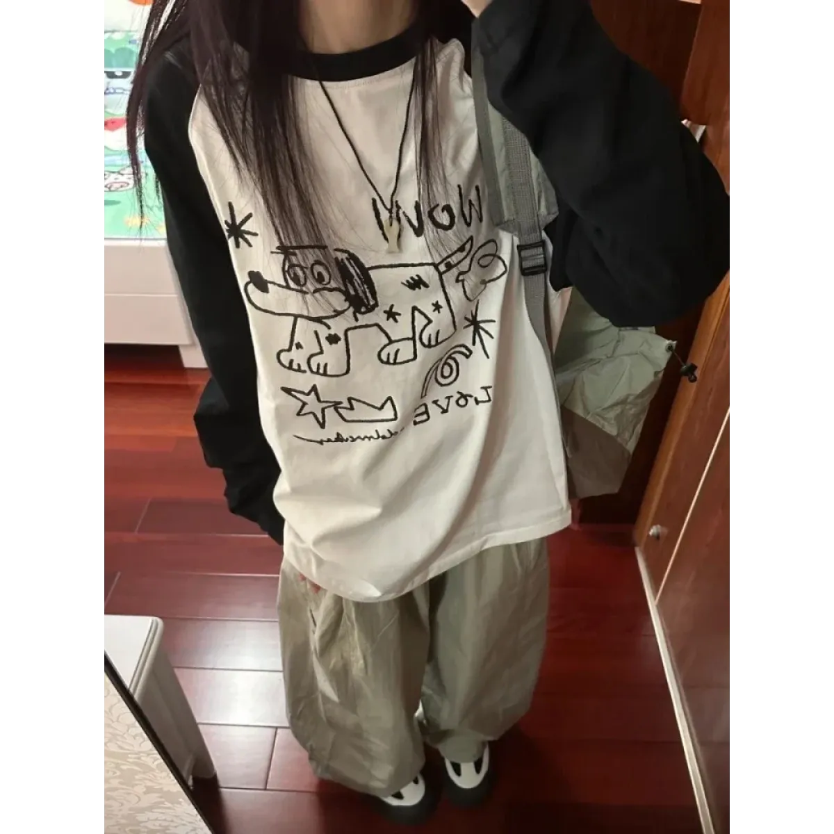 Doodle Delight Layered Tee – Quirky Sketch Art Oversized Tee - Best Sellers - 1