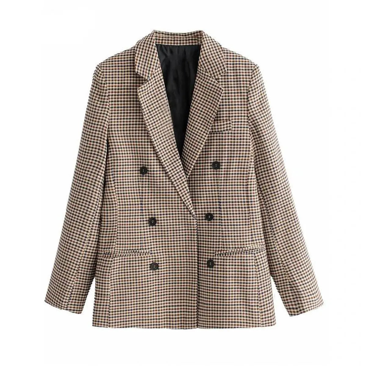 Double Breasted Checkered Blazer - Best Sellers - 1